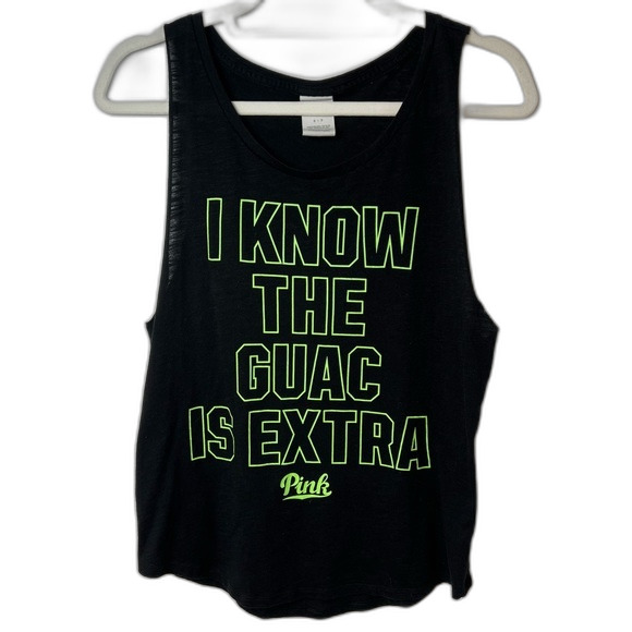 PINK Victoria’s Secret ‘I Know The Guac Is Extra’ Muscle Tank S - Picture 1 of 3